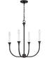 Decklan 4-Light Chandelier Black Iron