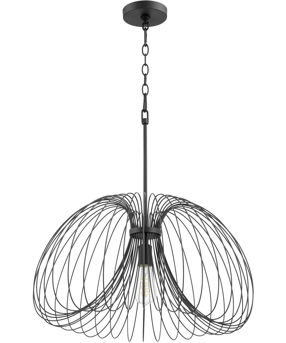 24"W 1-light Pendant Noir