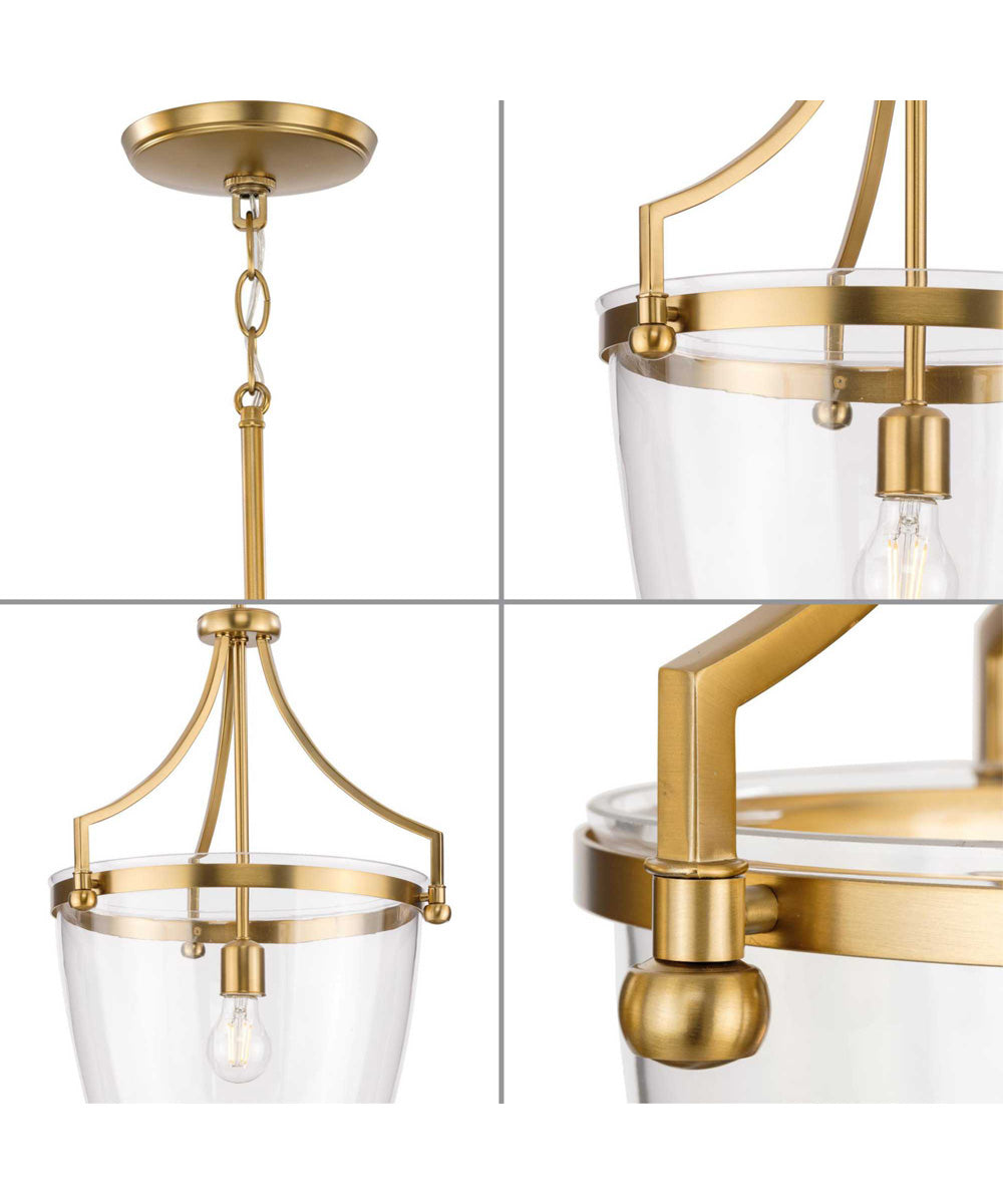 Parkhurst 1-Light New Traditional Clear Glass Pendant Light Brushed Bronze