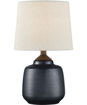 Lismore 1-Light Table Lamp Painted Bronze Ceremichrome/ Fabric Shade