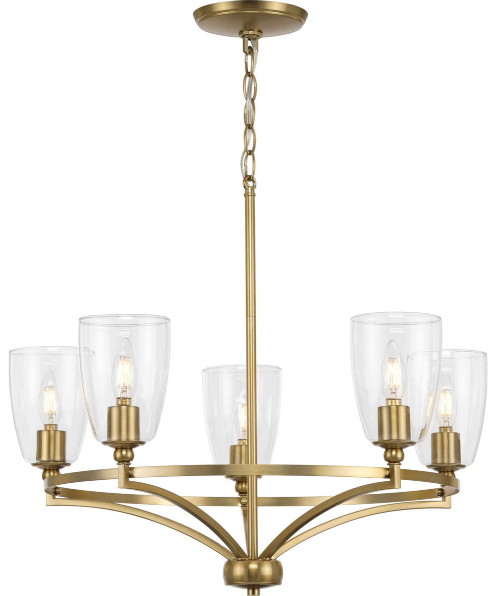 Parkhurst 5-Light New Traditional Clear Glass Chandelier Light Brushed Bronze