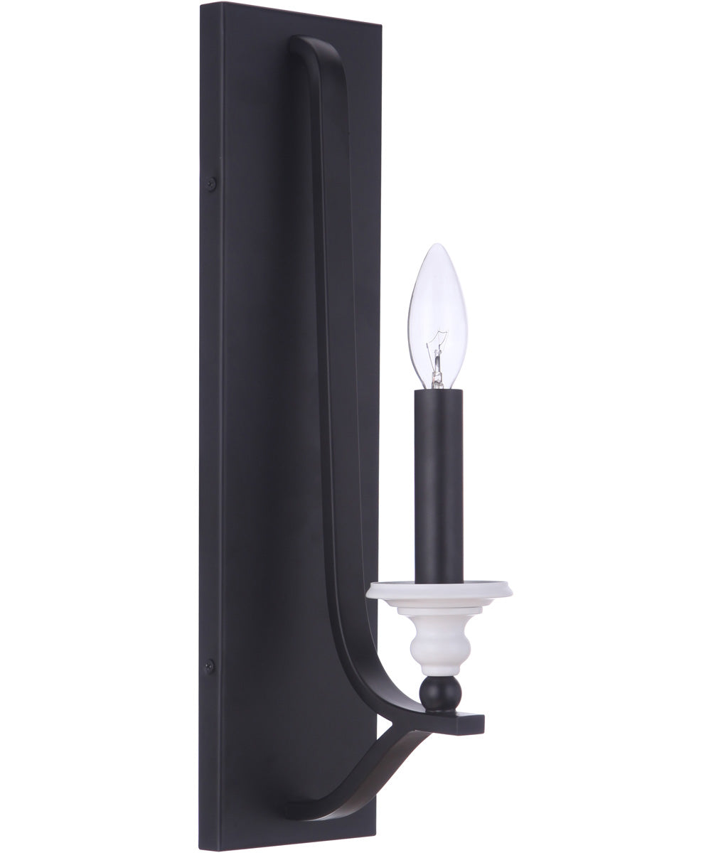 Esme 1-Light Wall Sconce Flat Black/Matte White