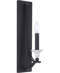 Esme 1-Light Wall Sconce Flat Black/Matte White