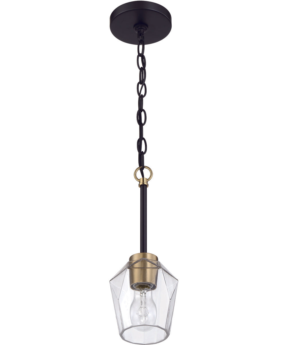 Avante Grand 1-Light Mini Pendant Flat Black/Satin Brass