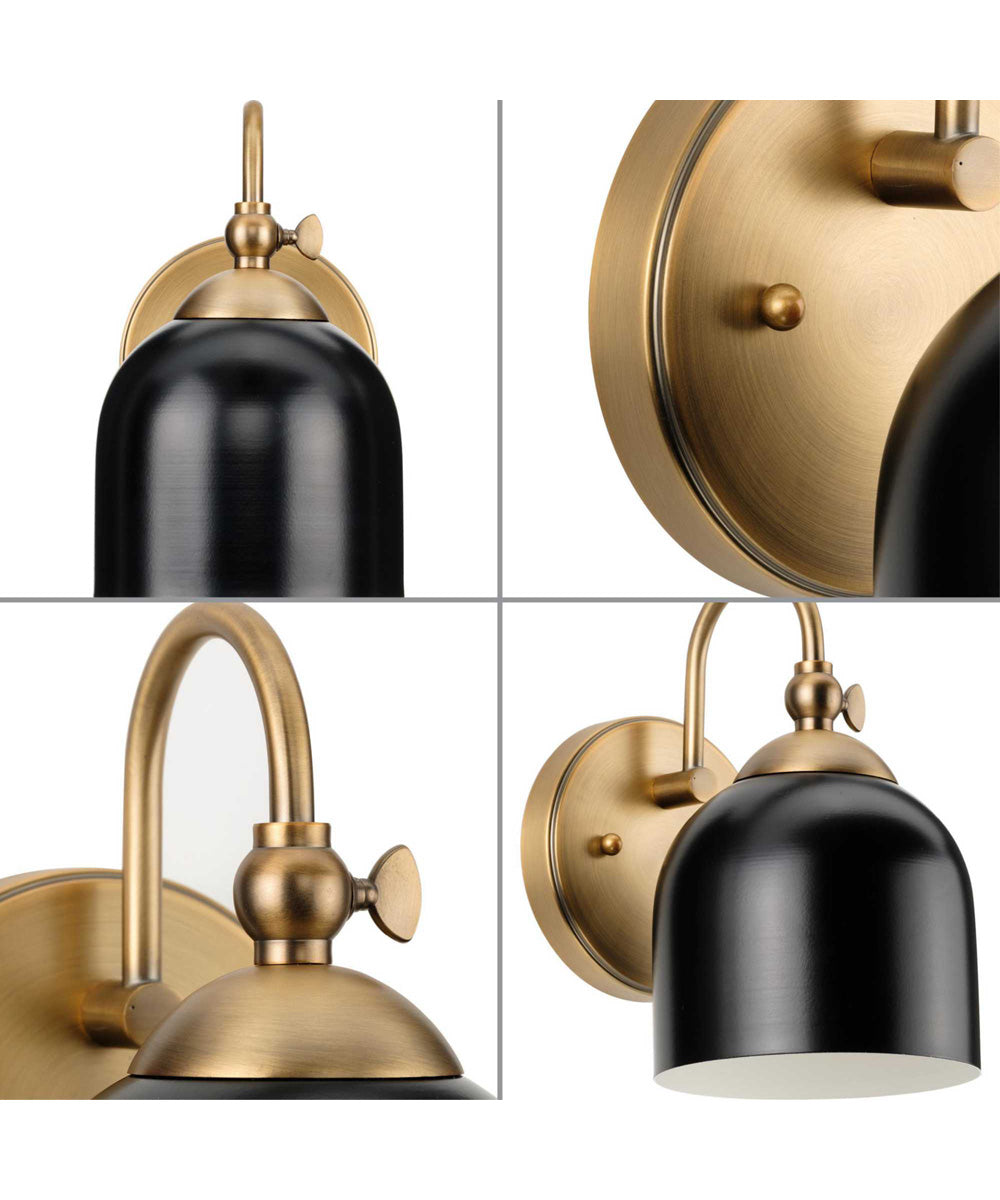 Dalton 1-Light Farmhouse Metal Shade Bath Vanity Light Vintage Brass