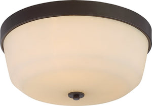 15"W Laguna 3-Light Close-to-Ceiling Forest Bronze