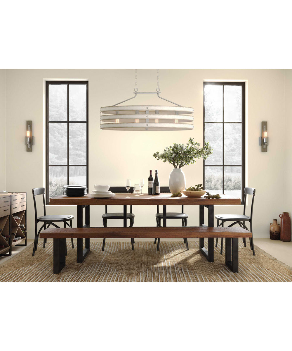 Gulliver 4-Light Coastal Linear Chandelier Light Galvanized Finish