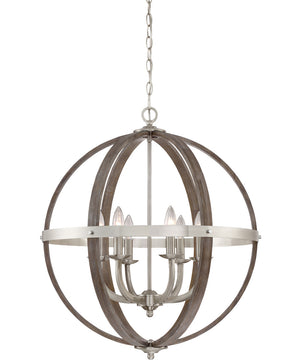 Fusion 6-light Pendant Brushed Nickel