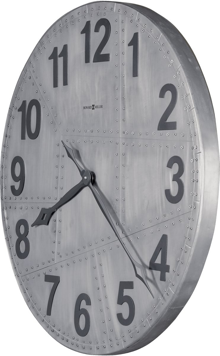 33"H Aviator Wall Clock Aged Aluminum