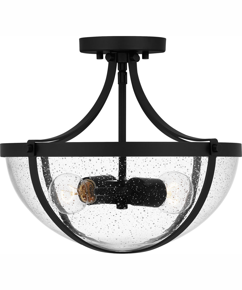 Antebellum Medium 2-light Semi Flush Mount Matte Black