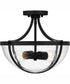 Antebellum Medium 2-light Semi Flush Mount Matte Black