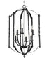 Greyson 6-Light, Two-Tier Foyer Chandelier Matte Black