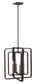 17"W Quentin 4-Light Stem Hung Foyer in Aged Zinc