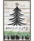 Framed Peace and Joy Christmas Tree by Art Nd Canvas Wall Art Print (23  W x 33  H), Sylvie Greywash Frame