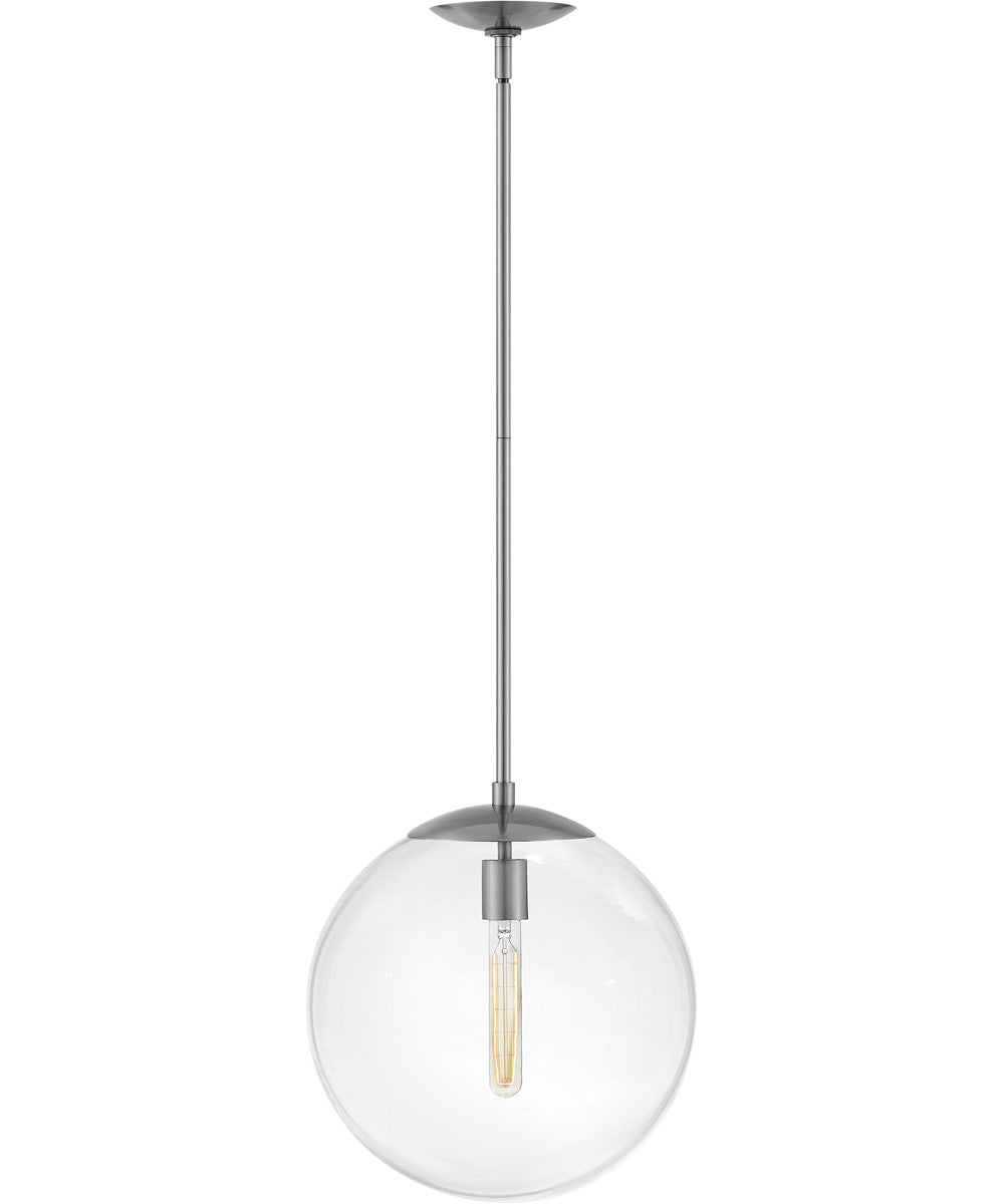 Warby 1-Light Medium Orb Pendant in Polished Antique Nickel