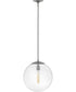 Warby 1-Light Medium Orb Pendant in Polished Antique Nickel