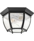 Roman Coach 2-Light 11" Flush Mount Textured Black