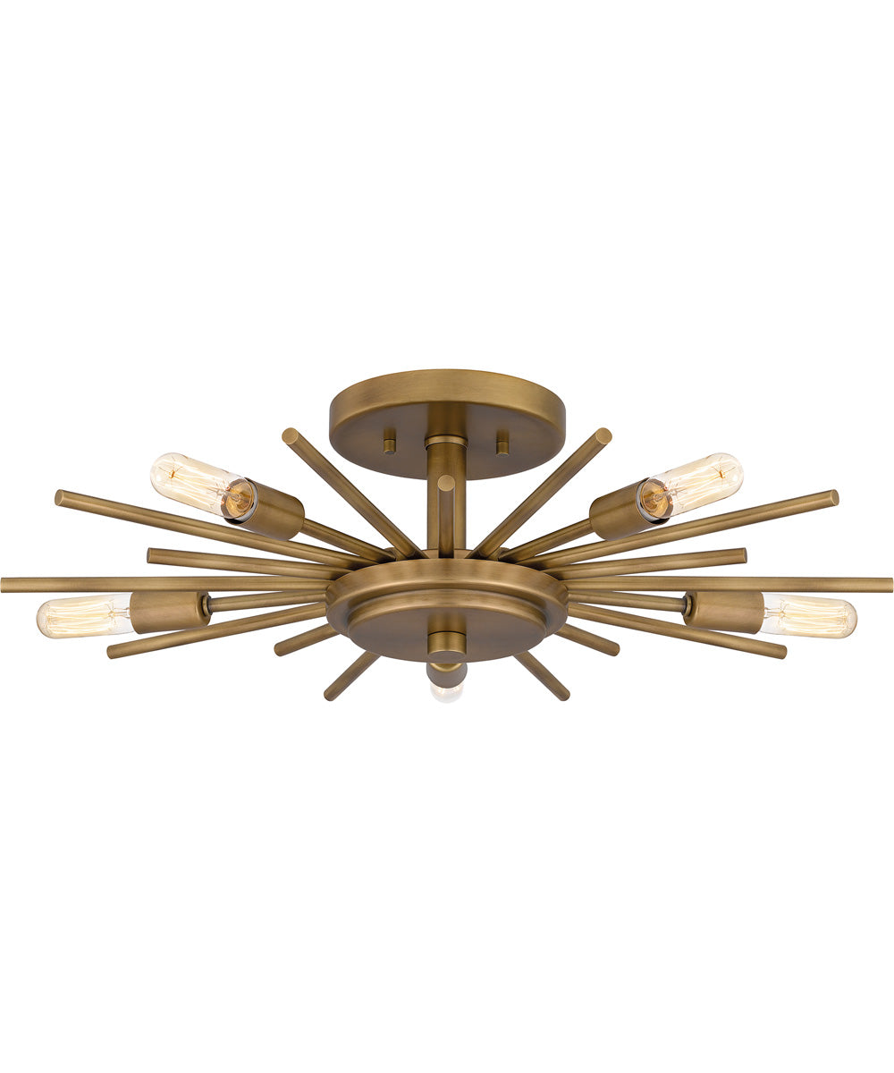 Quoizel Semi-Flush Mount Extra Large 5-light Semi Flush Mount Weathered Brass