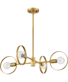 Desi 4-Light Medium Single Tier in Lacquered Brass