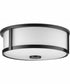 Gilliam 12--5/8 in. 2-Light New Traditional Flush Mount Matte Black