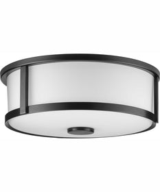 Gilliam 12--5/8 in. 2-Light New Traditional Flush Mount Matte Black