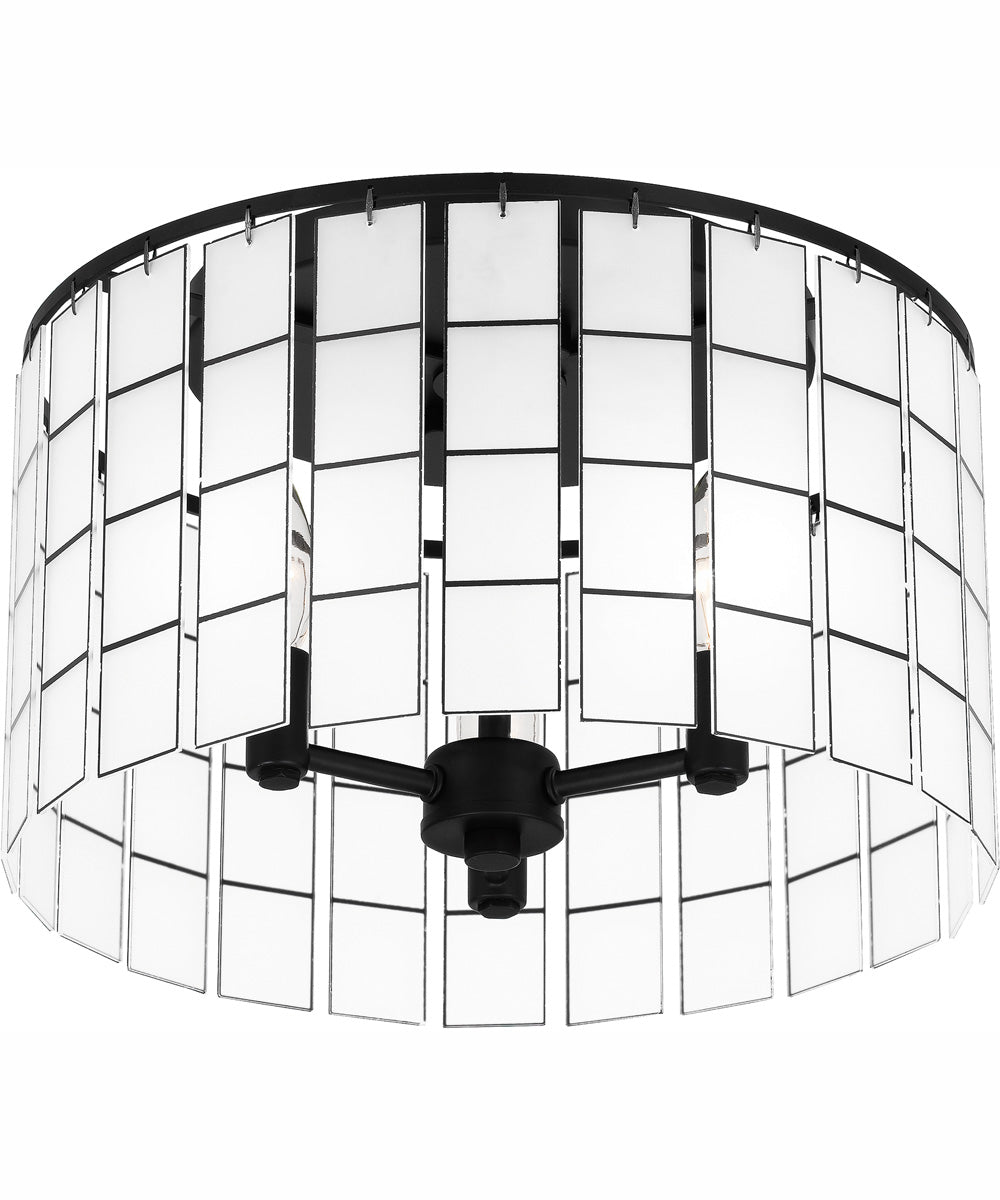 Seigler Medium 3-light Semi Flush Mount Matte Black