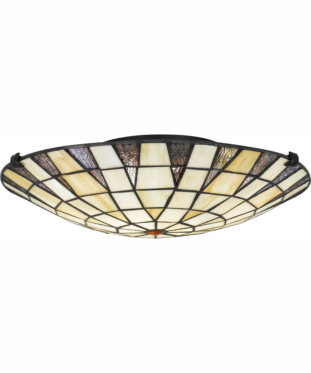 Tiffany Large 2-light Flush Mount Matte Black