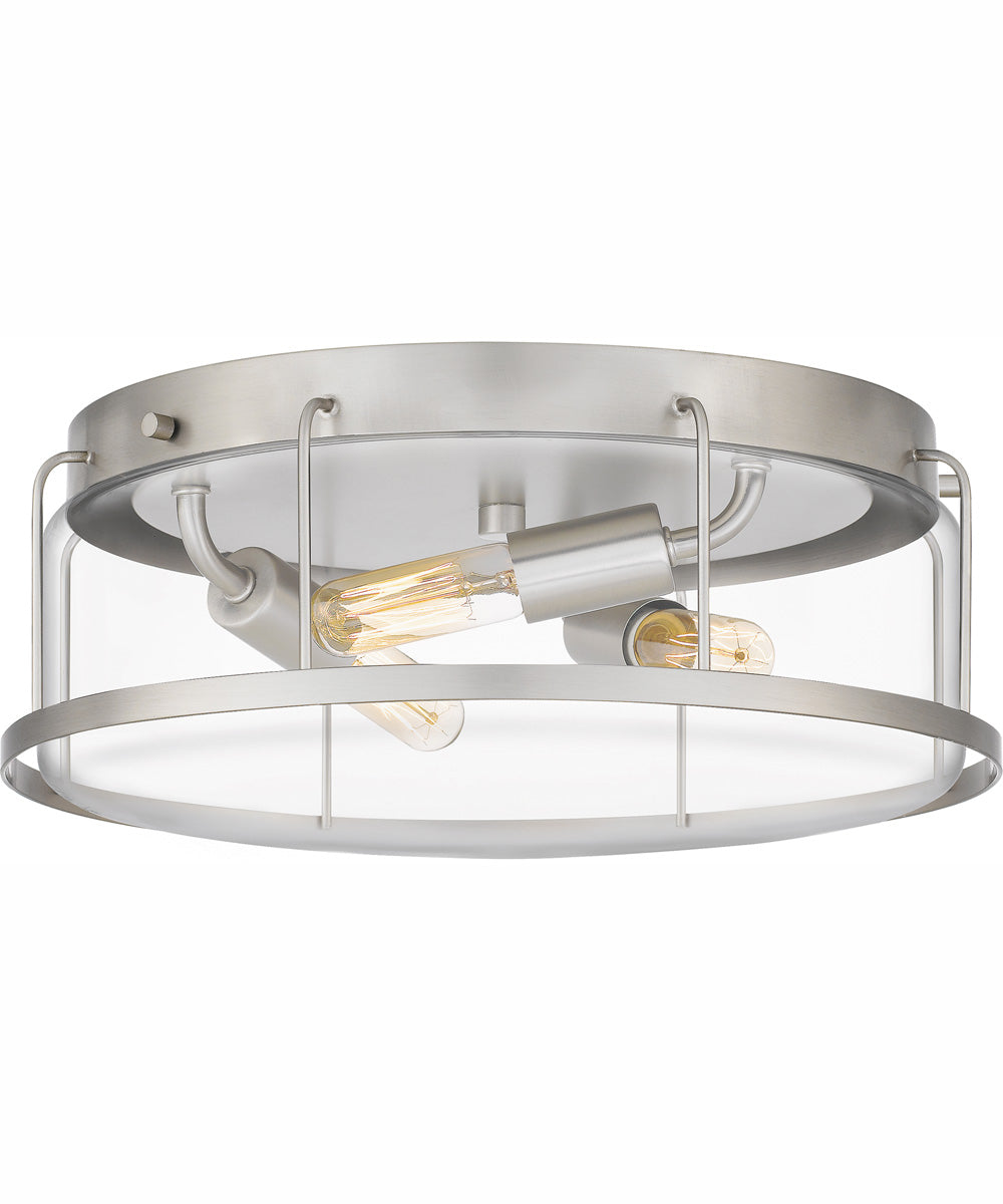 Ludlow Medium 3-light Flush Mount Brushed Nickel