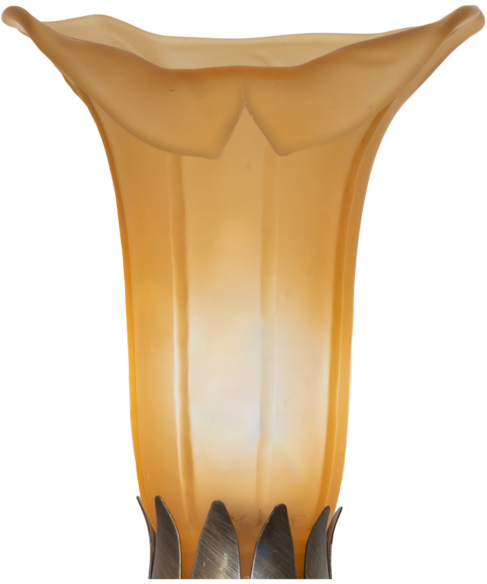 15" High Amber Tiffany Pond Lily Nouveau Lady Accent Lamp