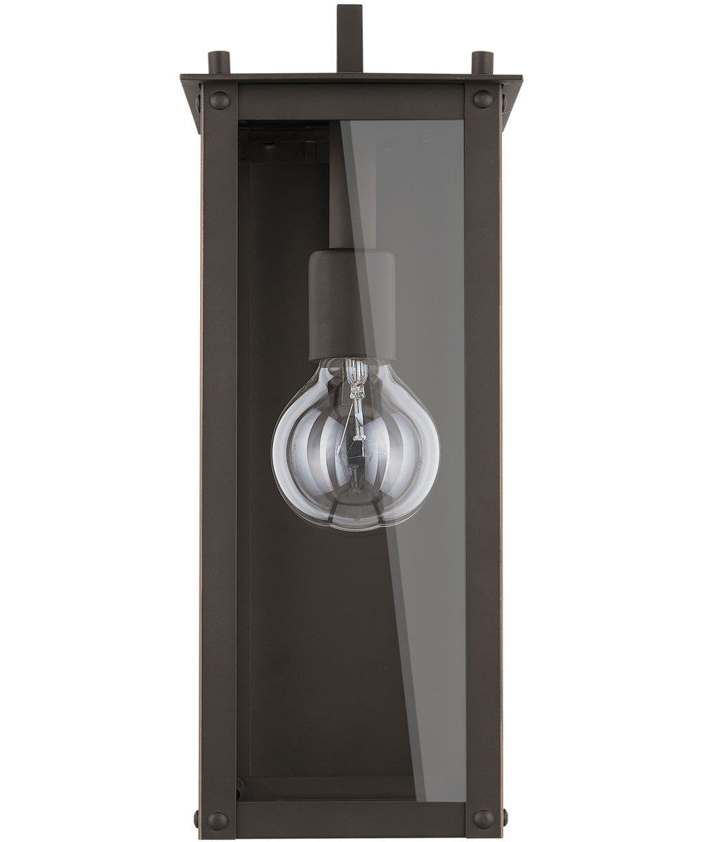 Hunt 1-Light Outdoor Wall Mount In Oiled Bronze With Clear Glass