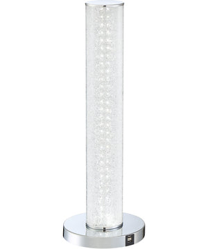Quilla 1-Light Led Table Lamp Chrome/ Diamond Acrylic Shade