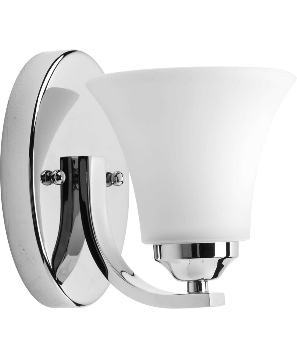 Adorn 1-Light Etched Glass Traditional Bath Vanity Light Polished Chrome