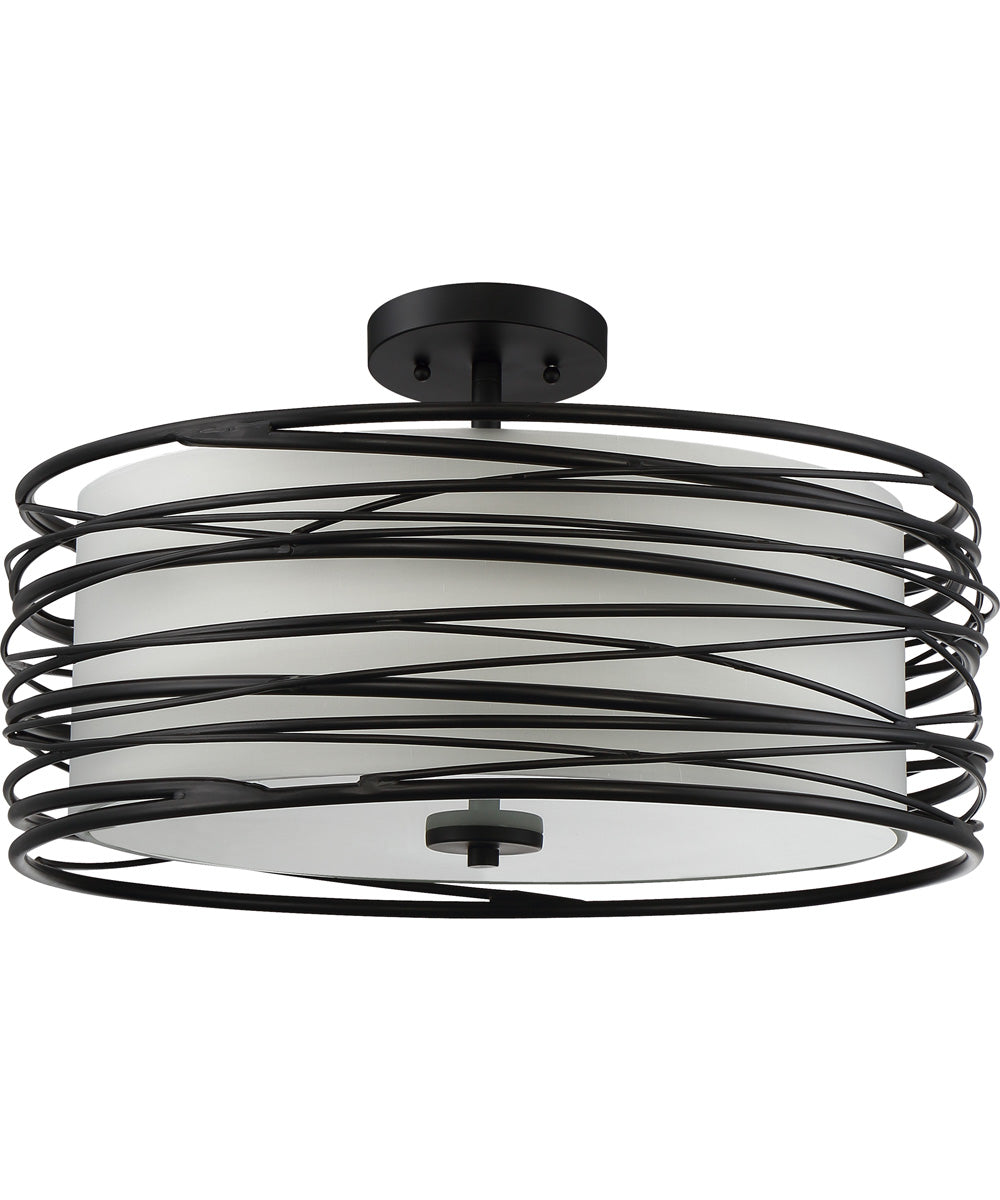 Spiral 3-light Semi Flush Mount Mystic Black