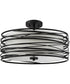 Spiral 3-light Semi Flush Mount Mystic Black