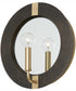 Finn 1-Light Sconce Black Stain and Matte Brass
