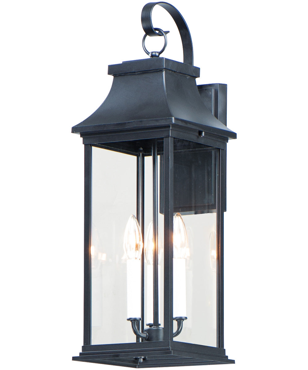 24"H Vicksburg 3-Light Large Outdoor Wall Sconce Black
