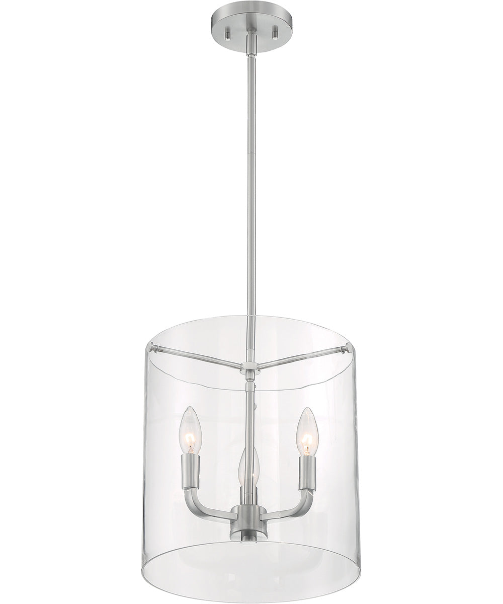 12"W Sommerset 3-Light Pendant Brushed Nickel