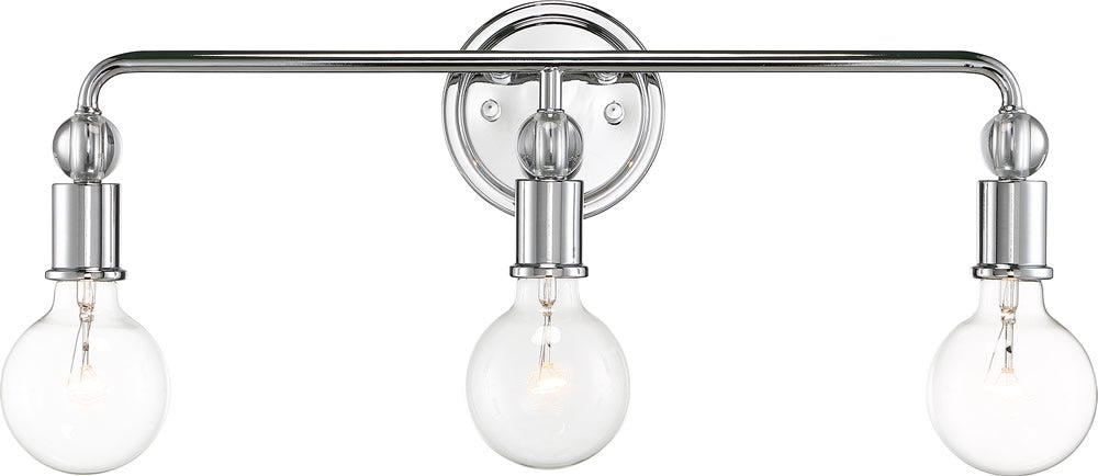 24"W Bounce 3-Light Vanity & Wall Polished Nickel