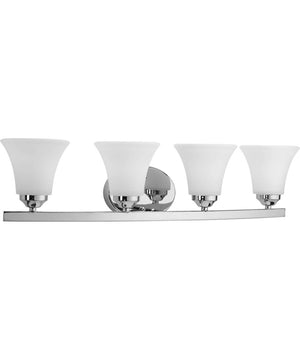 Adorn 4-Light Etched Glass Traditional Bath Vanity Light Polished Chrome