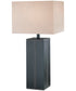 Leatherman Collection 1-Light Table Lamp D/Brn Leather/White Fabric Shade