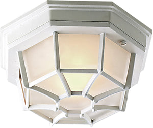 11"W Bulkhead 1-Light Outdoor Flush Mount Matte White