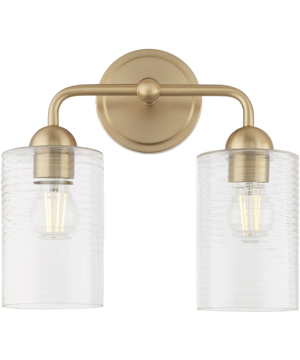 Tamara Day's Charlotte 2-light Bath Vanity Light Aged Brass