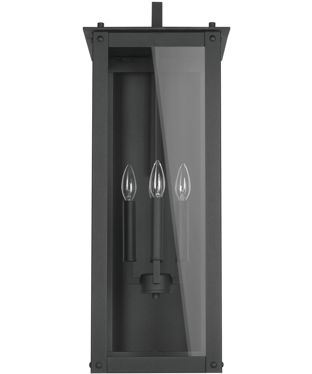 Hunt 4-Light Outdoor Wall Mount Rain or Shine - Black with Clear Glass
