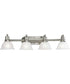 Madison 4-Light Etched Glass Traditional Bath Vanity Light Brushed Nickel