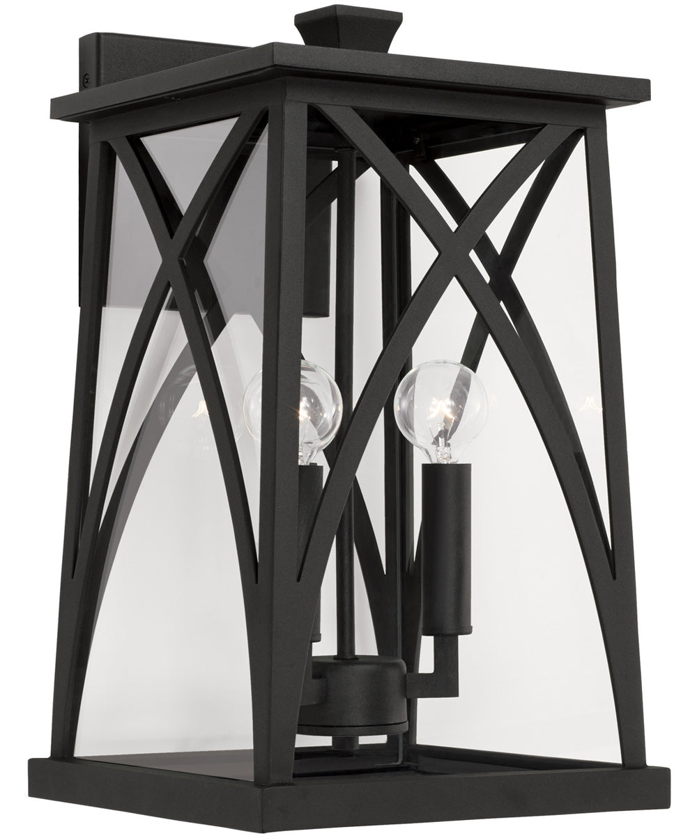 Marshall 3-Light Outdoor Wall-Lantern Rain or Shine - Black
