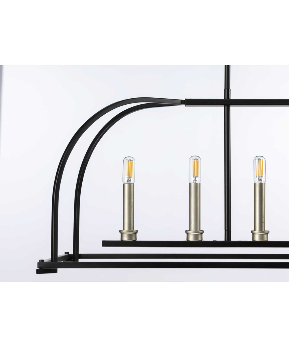 Seneca 6-Light Linear Chandelier Matte Black