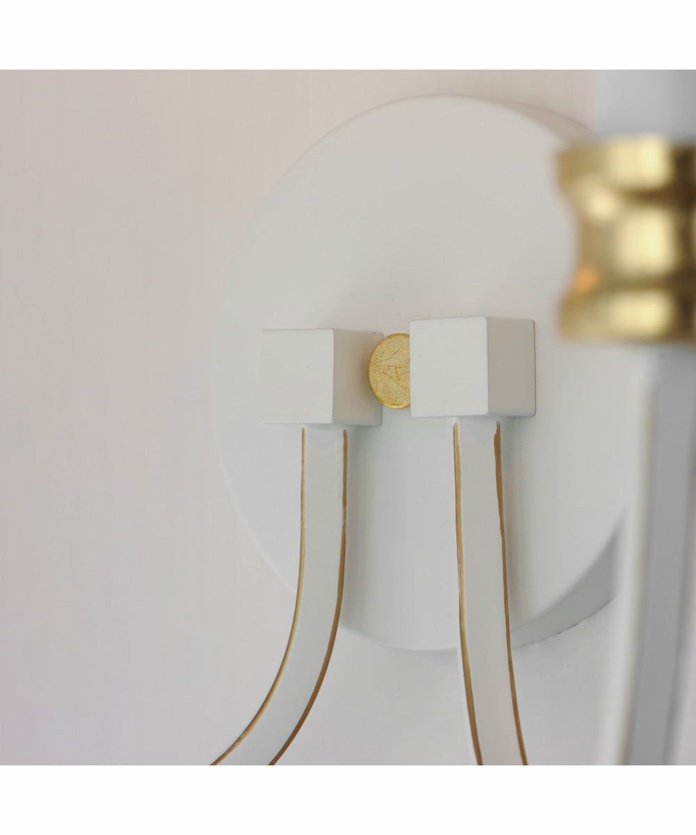 Charlton 2-Light Wall Sconce Weathered White/Gold Leaf