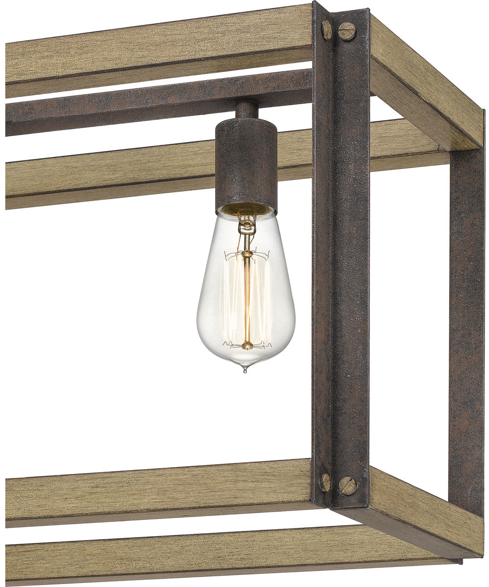 Finn 5-light Island Light Rustic Black