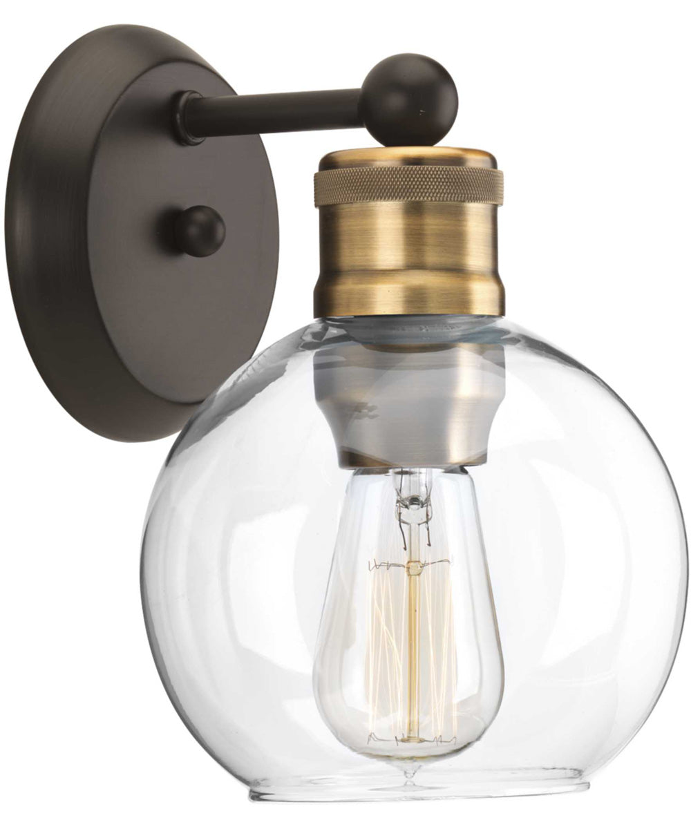 Hansford 1-Light Clear Glass Coastal Bath Vanity Light Antique Bronze