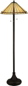 61"H Belvidere  3-Light Tiffany Floor Lamp Brown